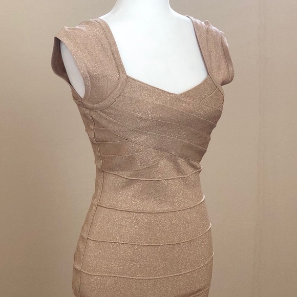 Nude/Gold Cocktail Dress - Picture 1 of 4